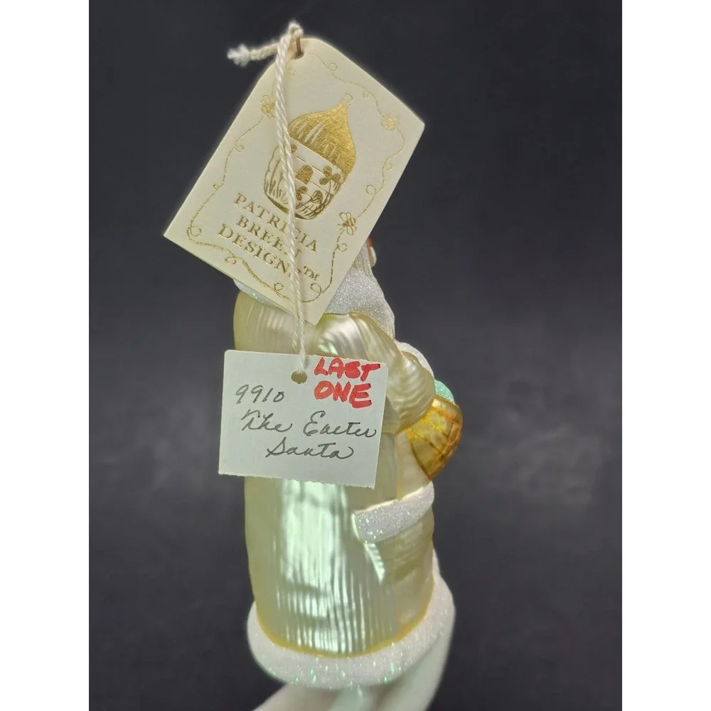 VTG Patricia Breen Easter‎ Santa Glass Ornament 1999 W/Tag 7